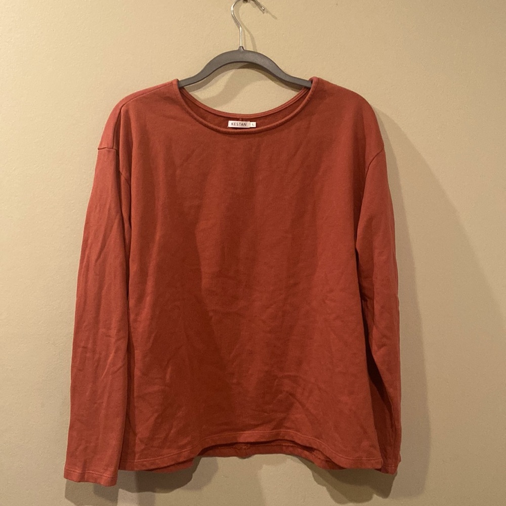 Kestan organic cotton OLWYN sweatshirt Large Rust Color